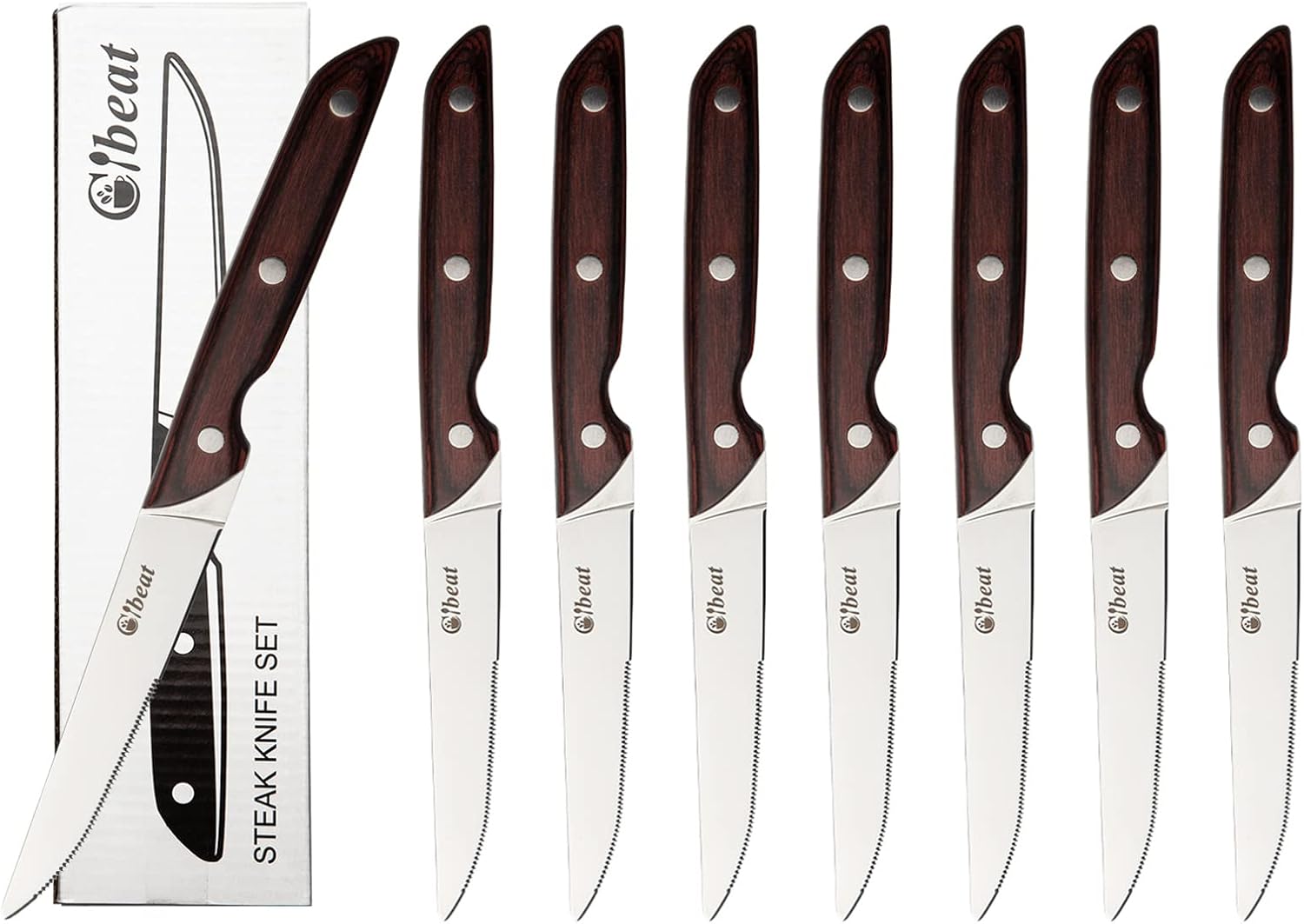 Fashionwu Steak Knives Set of 8, Kitchen Steak Knife 8
