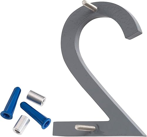 Miniatura 3 de Montague Metal Products MHN-04-F-GY2-2 Números de casa de dirección flotantes modernos de aluminio cepillado sólido, 4 pulgadas, níquel satinado con