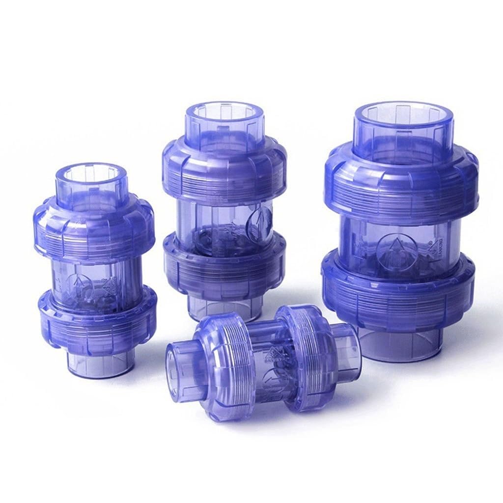 1pcs Trasparente PVC Valvola di Ritegno Non di Ritorno A Un Modo UPVC Raccordi for Tubi, for L'irrigazione del Giardino Acquario di Pesce(40MM)