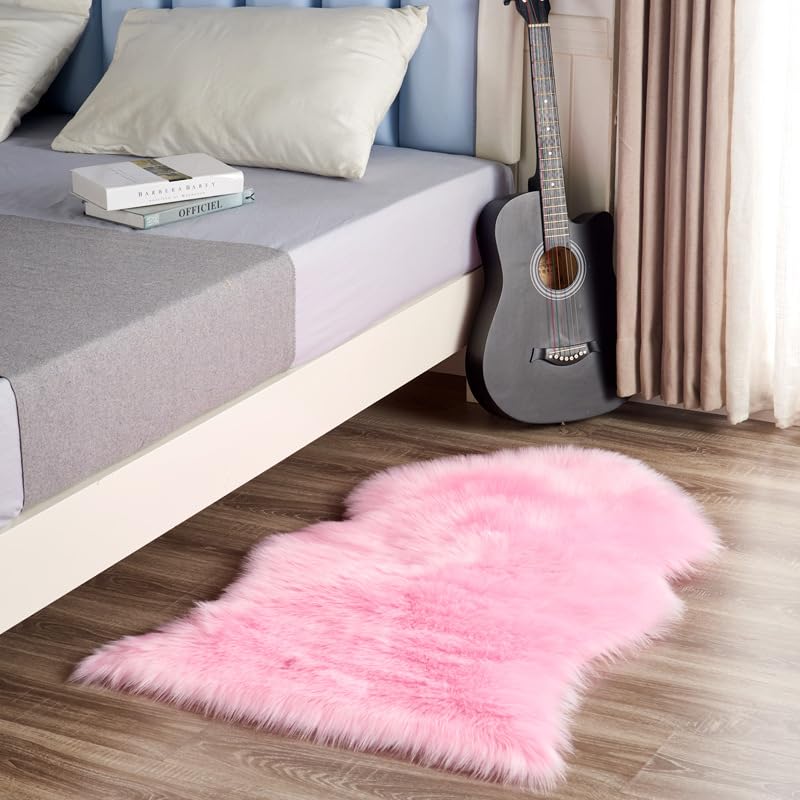 Tapis en fausse fourrure de mouton doux E 160x60cm pour chambre