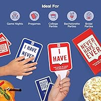Vista 6 de Never Have I Ever Palas de juego de cartas, maximiza la diversión de jugar a las cartas, 10 paletas físicas con las que tengo y nunca jamás