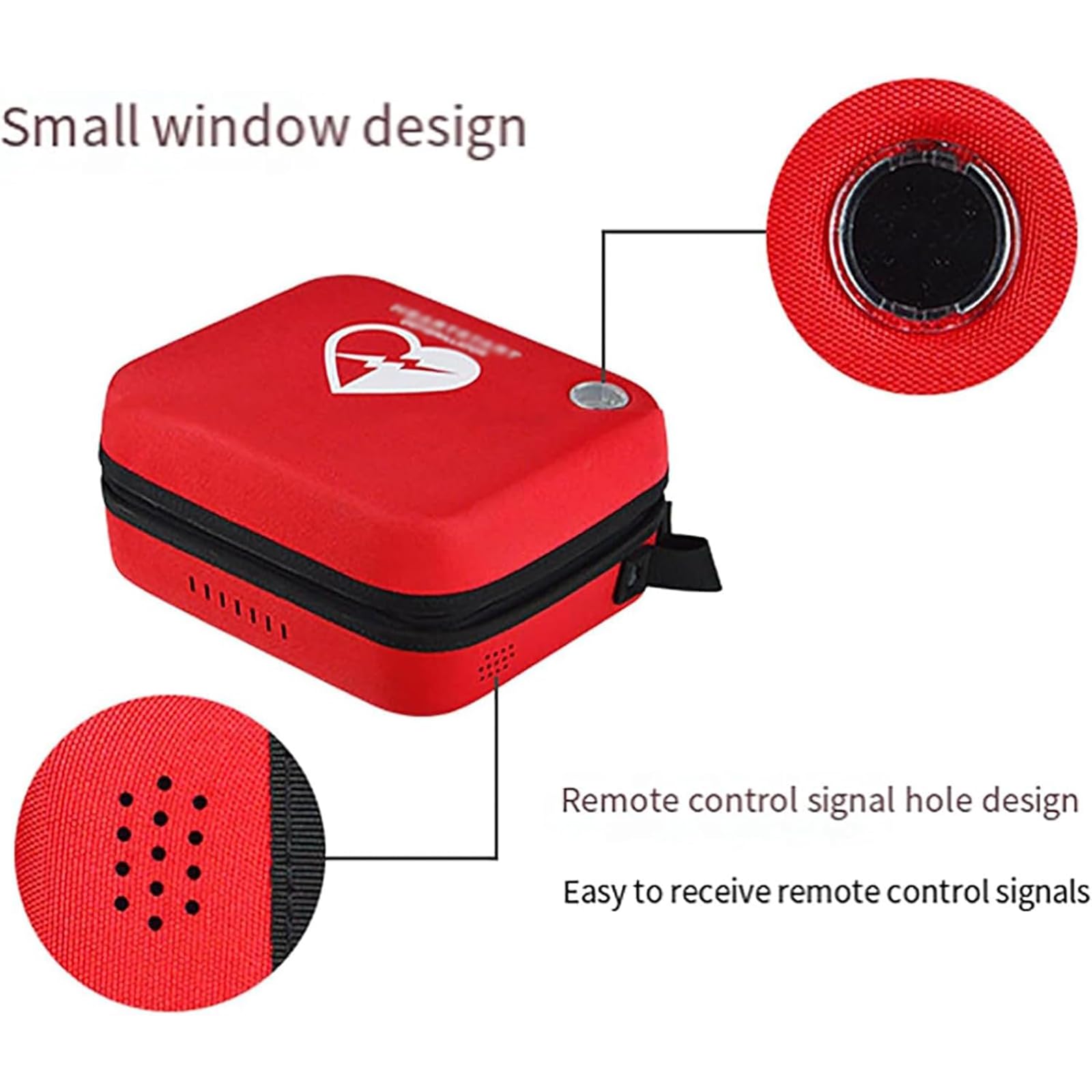 Mochila de primeros auxilios, bolsa de rescate portátil con ventana y agujero de señal para viajes al aire libre y almacenamiento de DEA