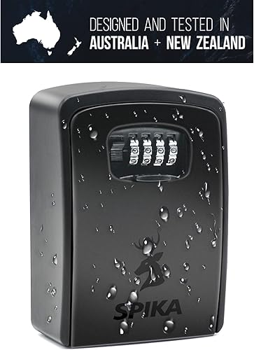 Miniatura 3 de SPIKA Caja de bloqueo de llave combinación de 4 dígitos caja de almacenamiento de llaves caja de seguridad exterior para el hogar garaje