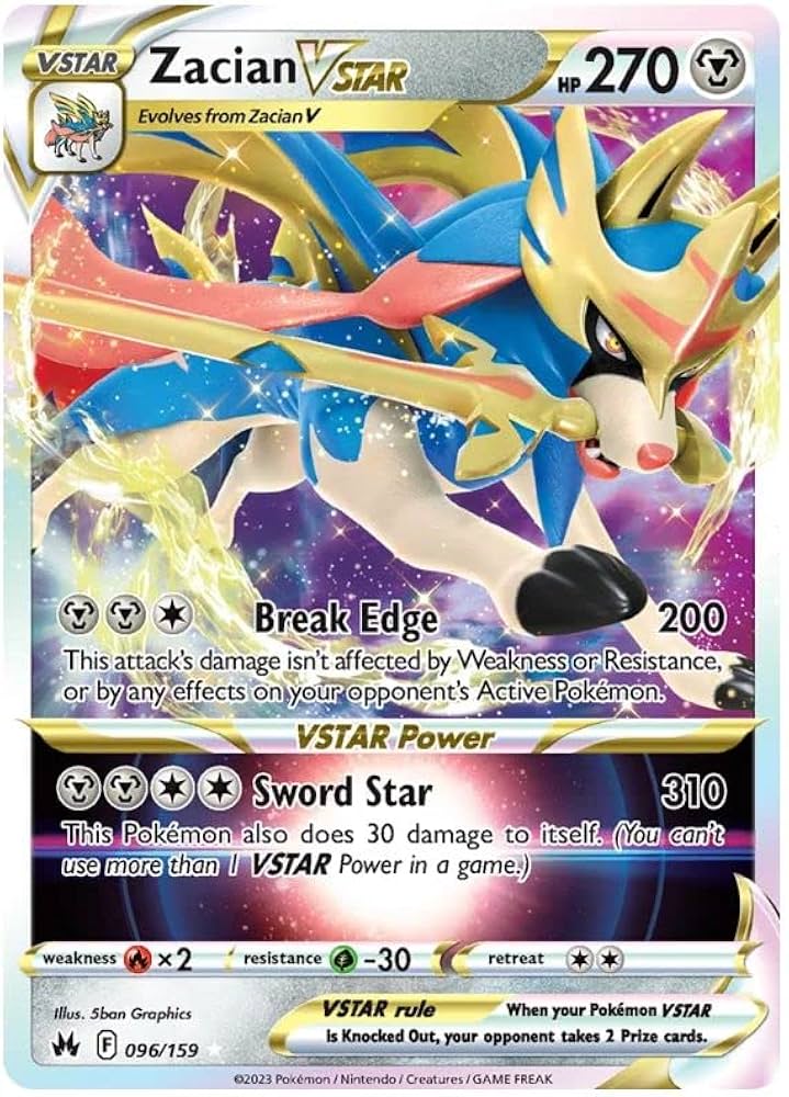 KarDiaN ( カージアン ) titania v1 Zacian VSTAR 096/159 Rare VSTAR Pokemon Card (SWSH Crown