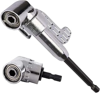 KAFENDA 2 PACK 105 Degree Right Angle Drill Extension Hex Shank Magnetic Socket Right Angle Screwdriver Attachment Power Drill Adapters
