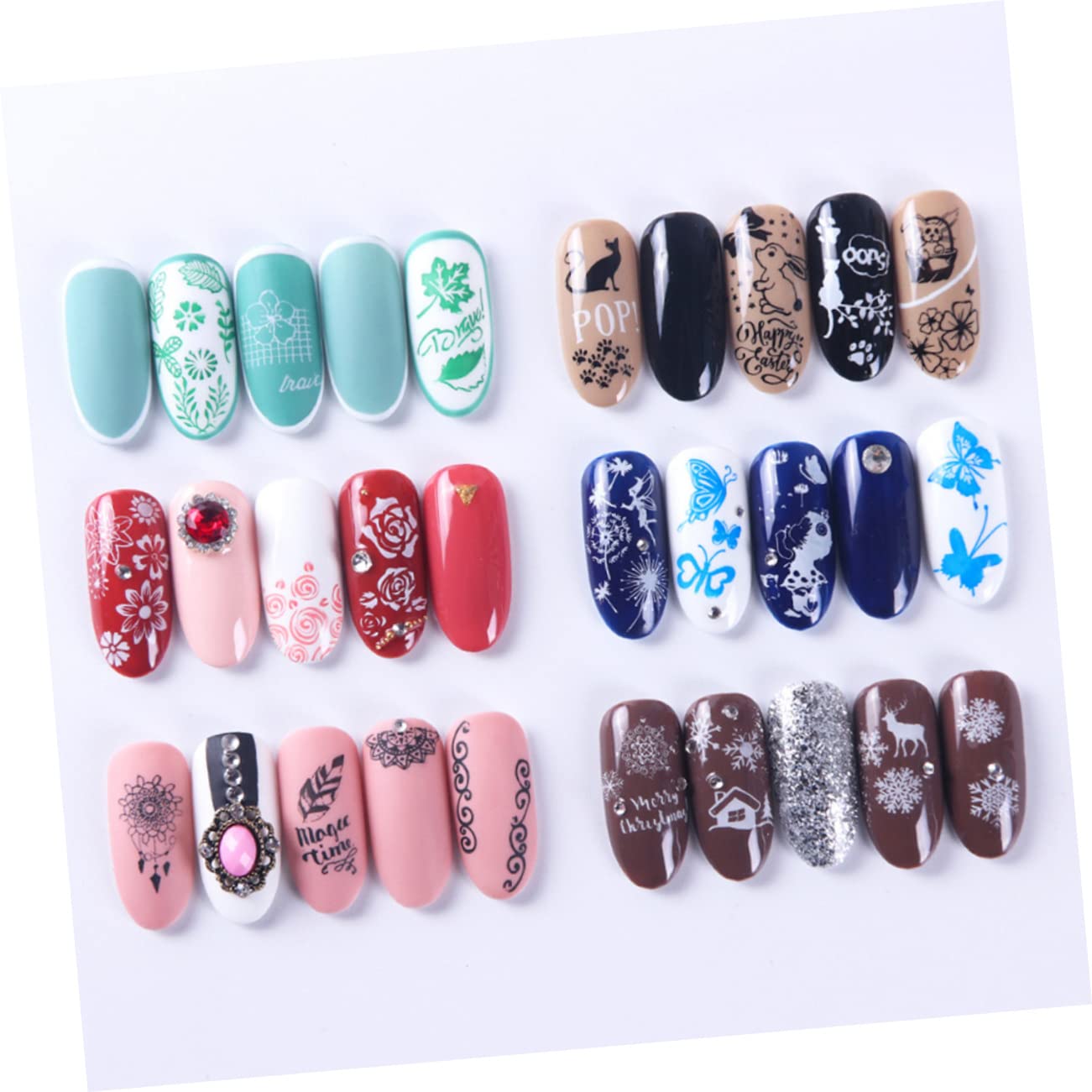 Beaupretty 18pezzi Piastra Stamping Unghie Inossidabile Con Design Floreale e Farfalle Di Template Per Nail Art Decorativa Per Donne Fashion e Occasionali