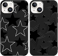 Vista 40 de Paquete de 2 Fundas Lindas y Geniales de Estrellas Negras para iPhone 7/8 / SE 2020 / SE 2022 de 4.7 Pulgadas, Funda Estética, Antiarañazos