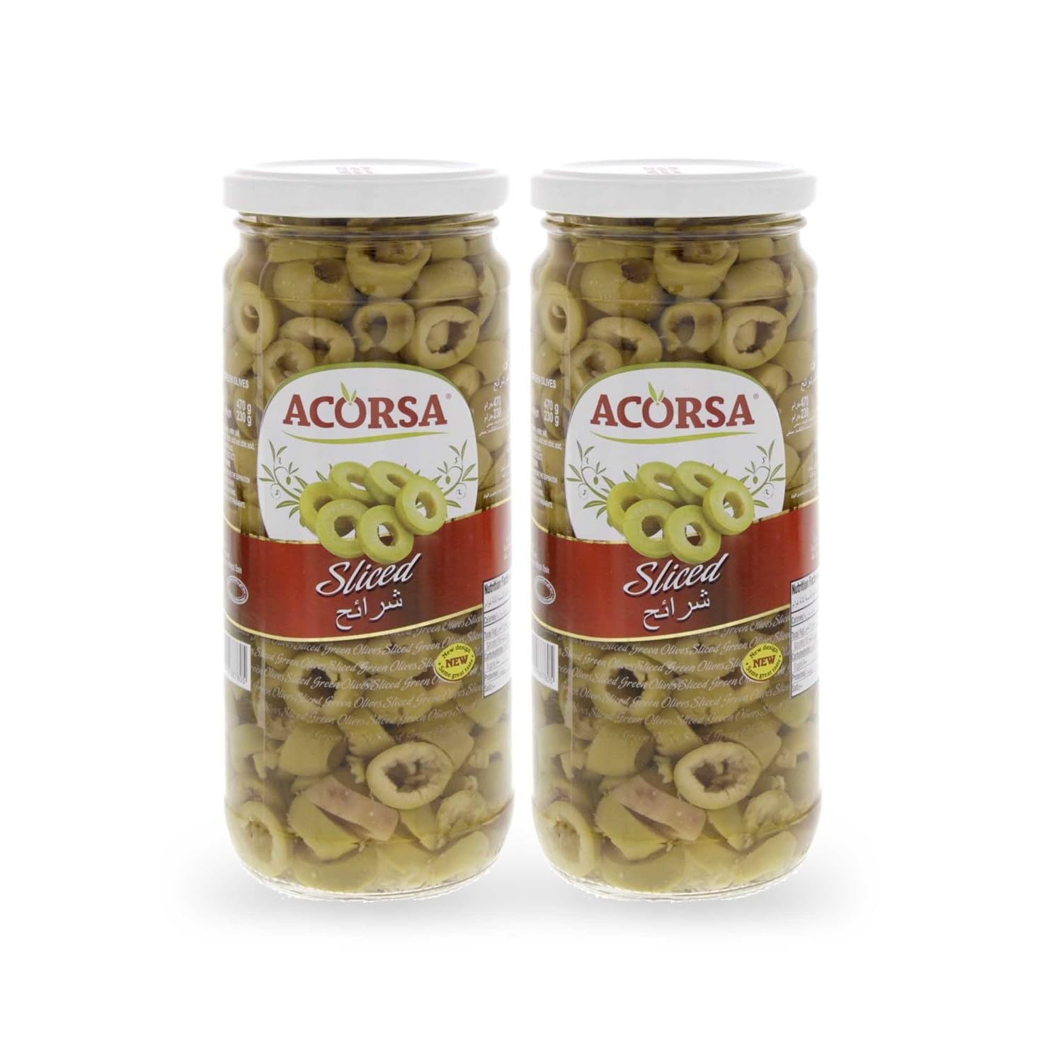 Acorsa Sliced Green Olives Value Pack, 2 x 230 g