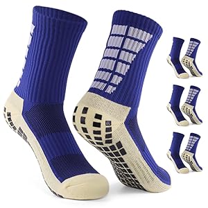 CalmGeek Antislip voetbalsokken voor mannen en vrouwen, ademende sportsokken met grippers, voor voetbal, basketbal, yoga, hardlopen, fietsen