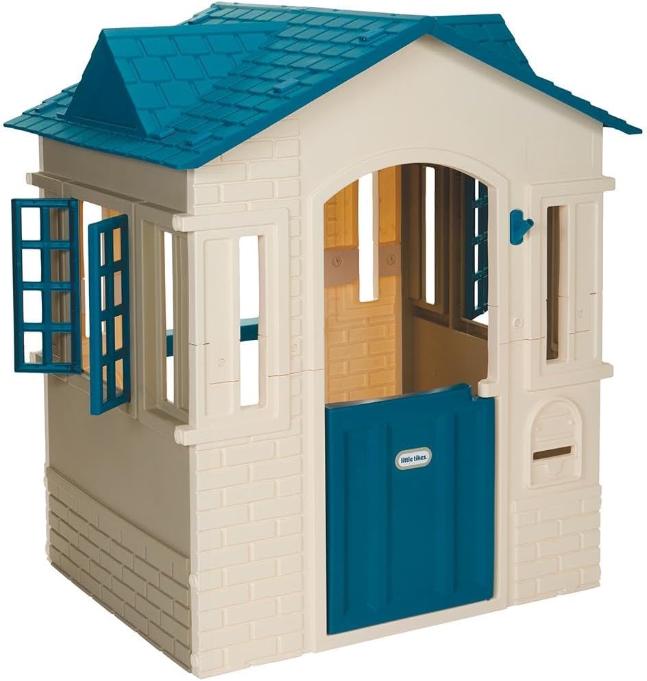 Little Tikes Cape Cottage Playhouse for Kids - Outdoor Playset and Indoor Playground for Toddlers with 2 Working Doors - Pretend Play House Educational and Interactive Toy