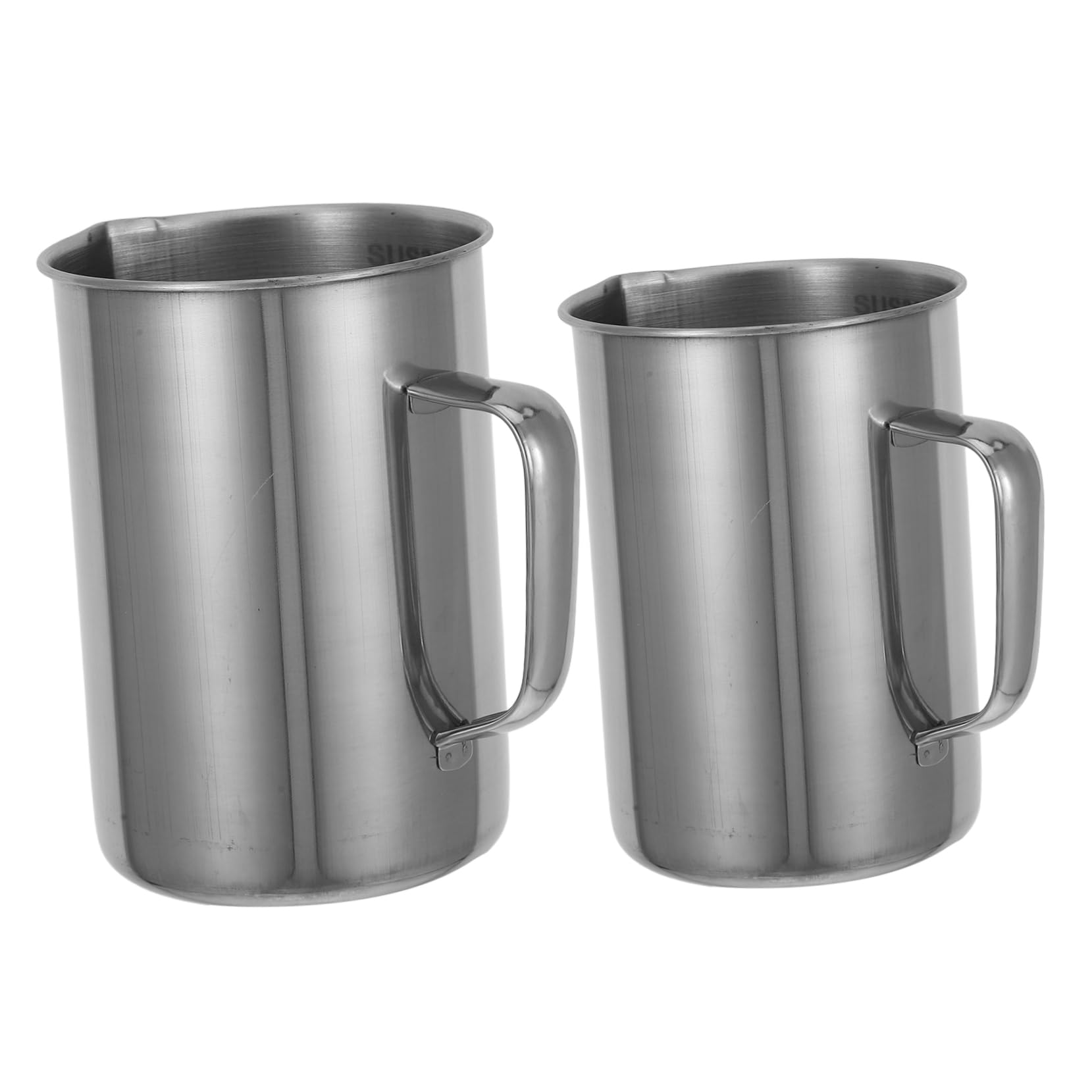 CHILDWEET 2 Pezzi Misurino da Cucina in Acciaio Inox 500ml e 1000ml, Scala Chiara e Misurazioni Precise, per Laboratorio e Barbecue
