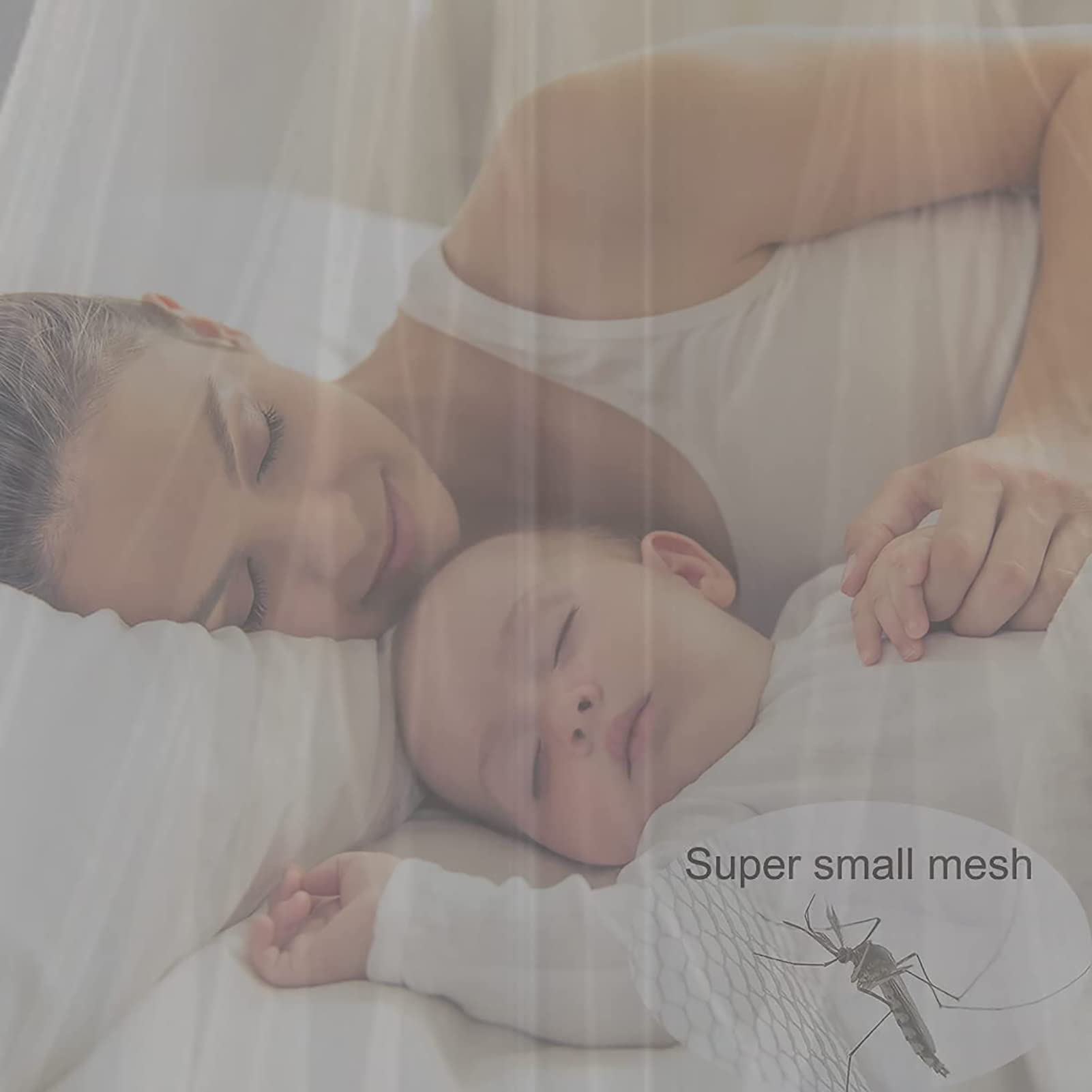 Princess Dome Moskitonetz Betthimmel, 360 ° effektiver Schutznetz Betthimmel feinste Löcher für Mädchen Kinderzimmer Bett Universalgröße,Blue01,1.2m