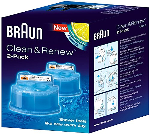 Braun - Pack de 2 Recharges de Liquide Nettoyant pour Système Clean & Renew - CCR2