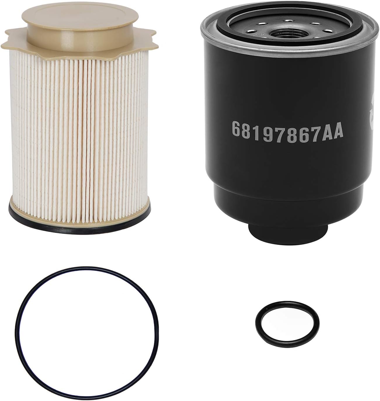 6.7L Cummins Fuel Filter Water Separator Set | for 2013-2018 Dodge Ram 2500 3500 4500 5500 6.7L Cummins Turbo Diesel Engines | Replaces# 68197867AA, 68157291AA