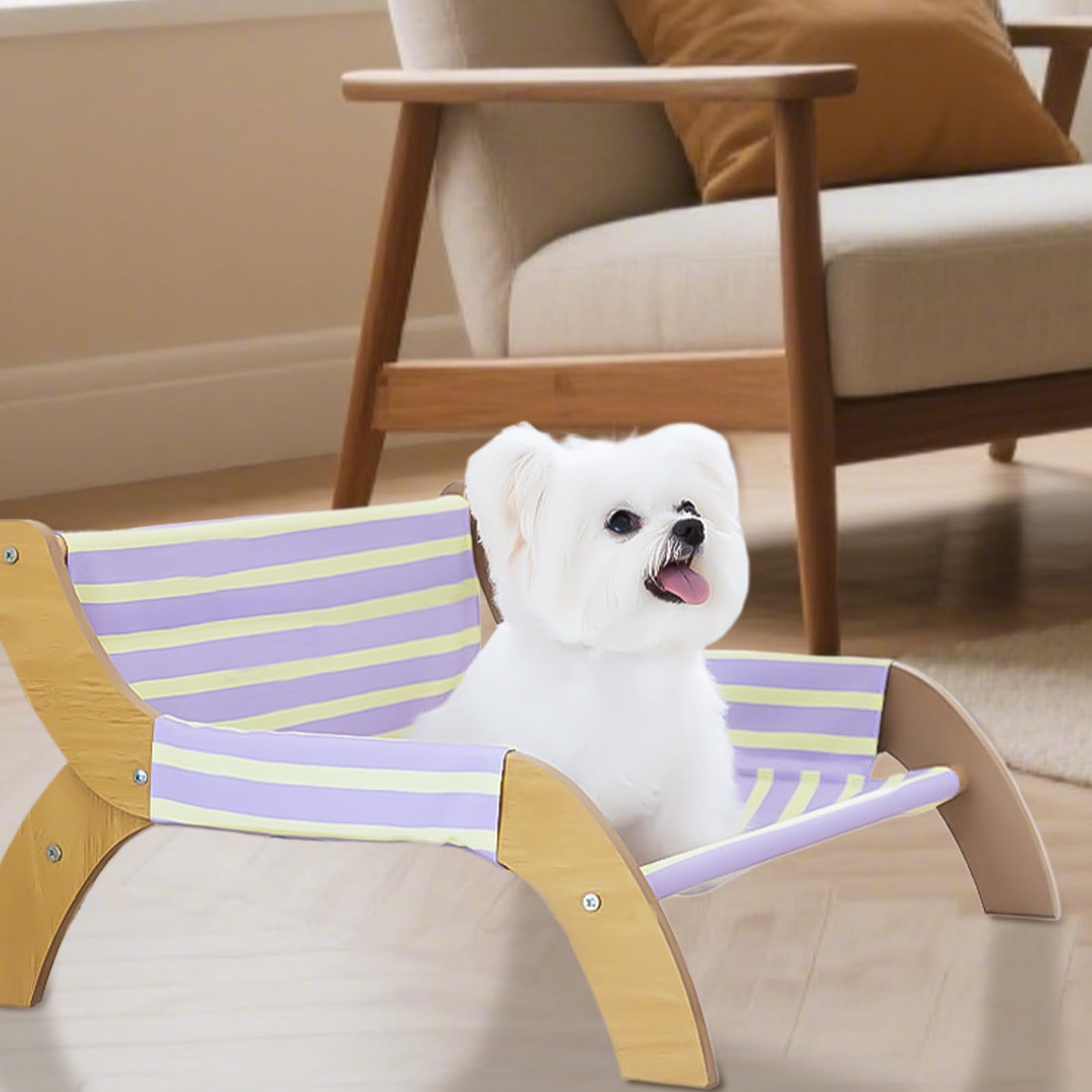 Poltrona per Animali da Compagnia,Rilassante Leggera con Strisce | Decorative - Prodotti per il Sonno dei | Riposo, Sonno, Vita in Appartamento, Famiglie con Più Gatti, Uso all'Aperto