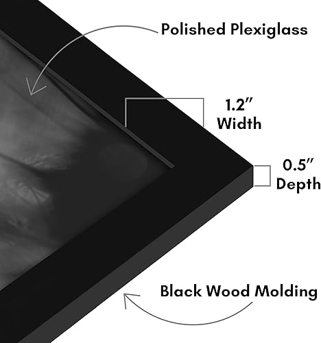 Vista 189 de Americanflat - Marco para póster de 71 x 74 cm con plexiglás pulido, portarretratos negro de madera industrializada, Epic Collection, marco ancho