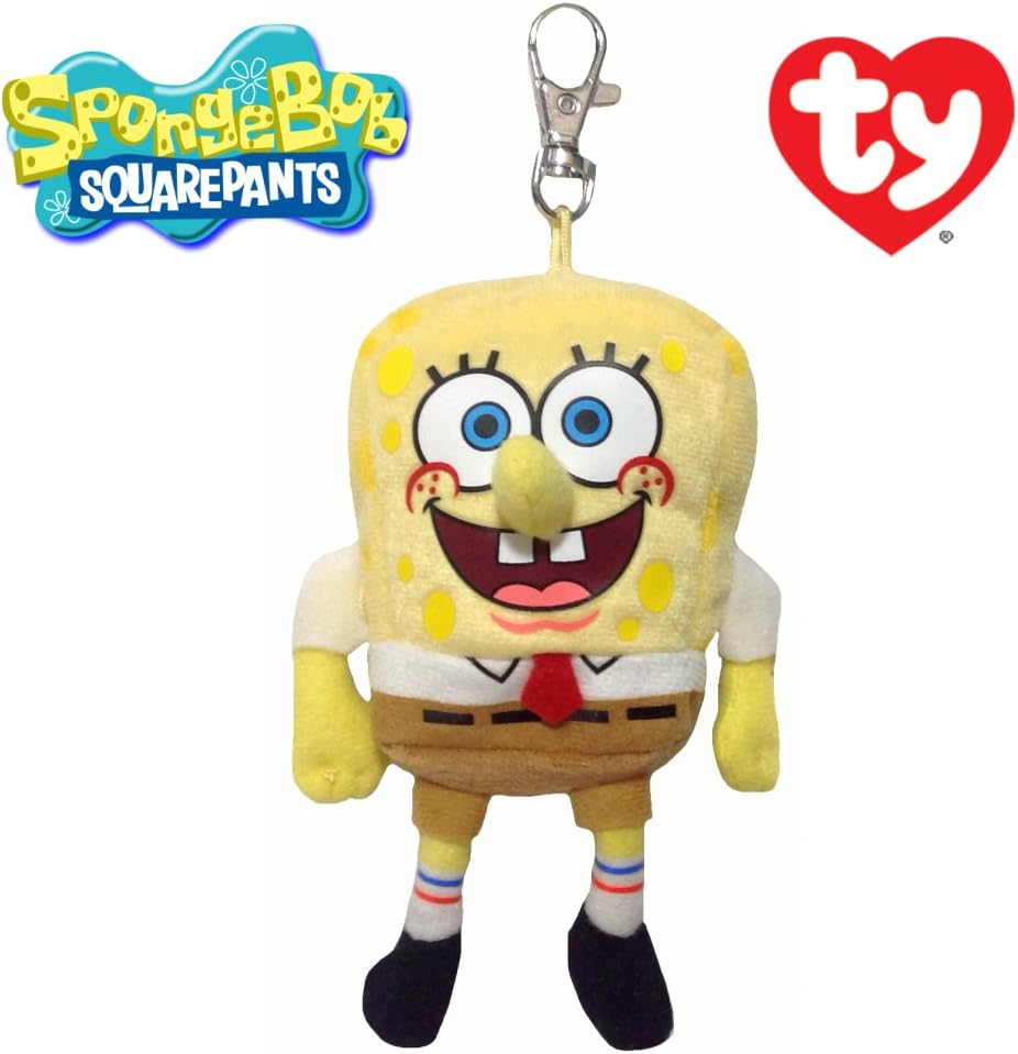 Amazon スポンジボブ Ty キーフック付 マスコット キーホルダー ぬいぐるみ Spongebob ストラップ グッズ かわいい 女の子 男の子 人気 プレゼント おもちゃ おもちゃ