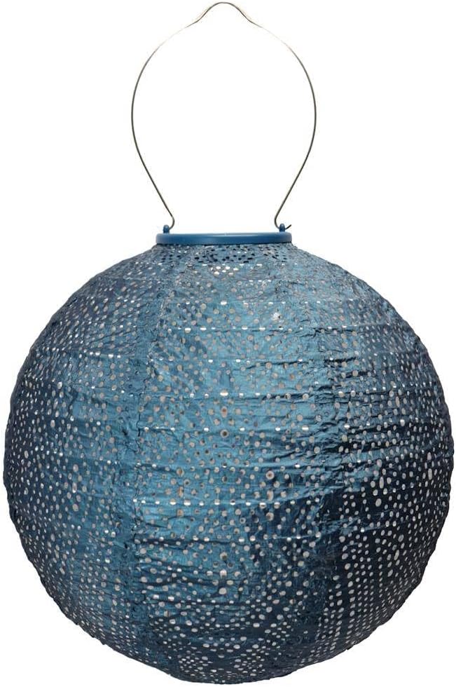 Lumiz 220964 - 15" Round Petrol Ikat Pattern Lantern (Round Ikat Lantern, Petrol (LUM121))