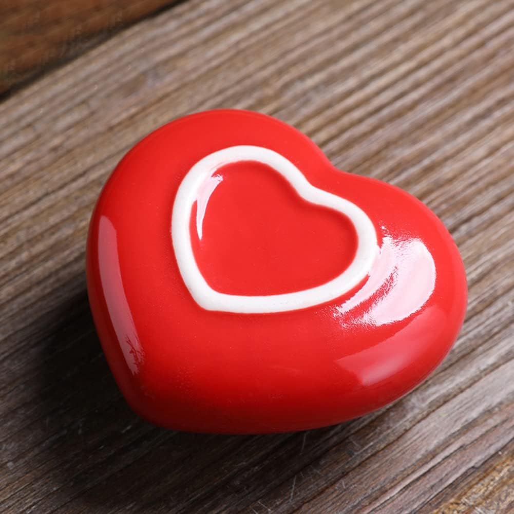 2Pc Small Keepsake Urn for Pet Ashes, Ceramic Heart Shaped Keepsake Urns, Ceramic Mini Cremation Urn for Dog or Cat or Bird Ashes