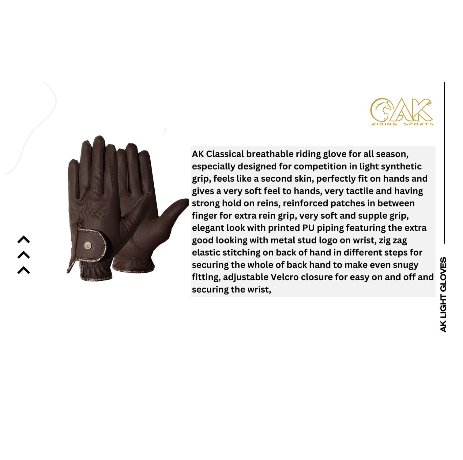 AK Light Grip Gants d'équitation pour compétition et Dressage Horse Riding Gloves AKRS-6133