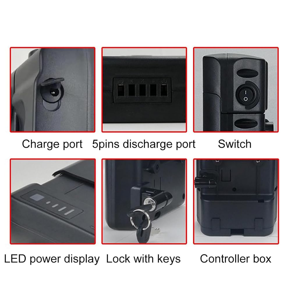 Batterie al Litio per Portapacchi Posteriore per e-Bike da 36 V 10,5 Ah e 7,8 Ah; Batteria per Portapacchi per Bici elettrica da 24 V 10,4 Ah e 14 Ah.