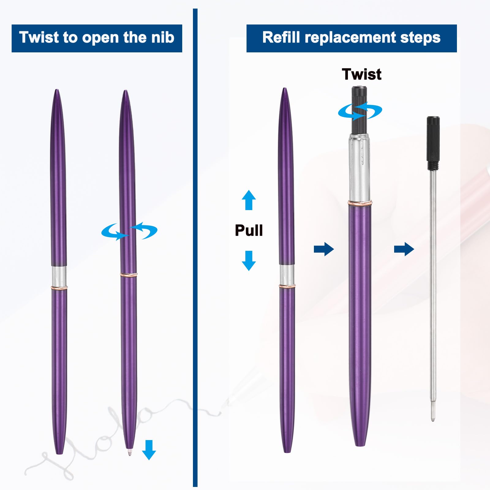 PATIKIL Slim Metal Ballpoint Pen - Image 4