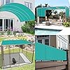 TANG 9' x 30' Waterproof Shade Cloth with Grommets, Sun Shade Sail Rectangle Straight Side, 260 GSM UV Block Fabric Patio Canopy for Deck Carport Backyard Pergola Cover, Turquoise #2