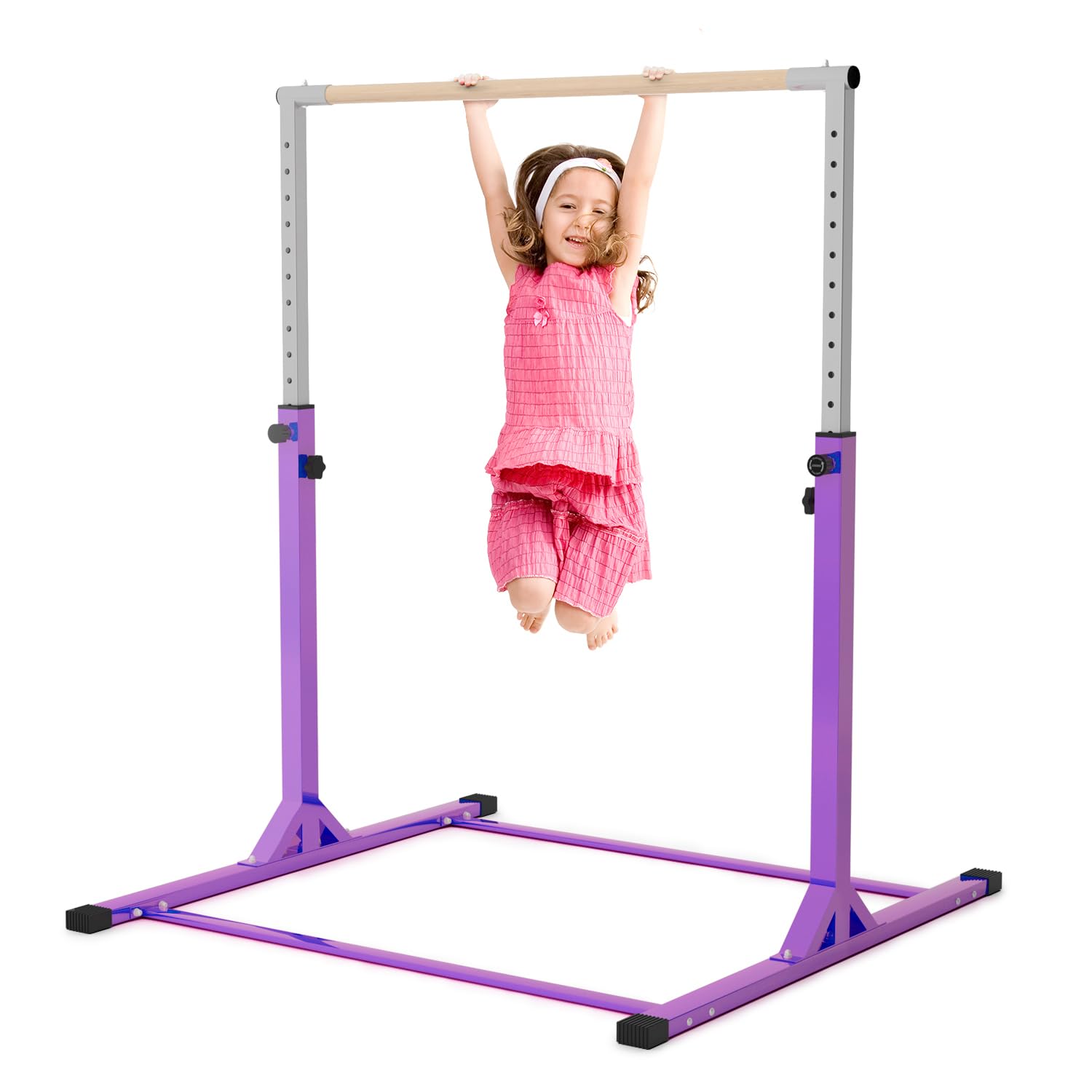 Gymnastics Bar, Adjustable Gymnastic Horizontal Bar for Kids Age 3-15 Home Gym Equipment Indoor
