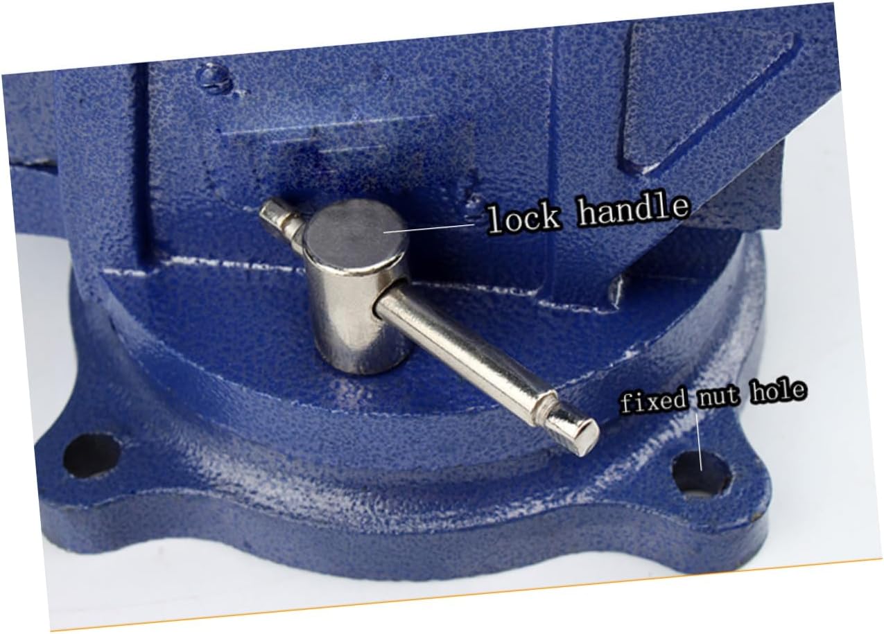 POPETPOP Heavy Duty Table Vise Mini Flat Steel Workbench Clamp for DIY Craft Jewelry Woodworking and Milling Projects Blue