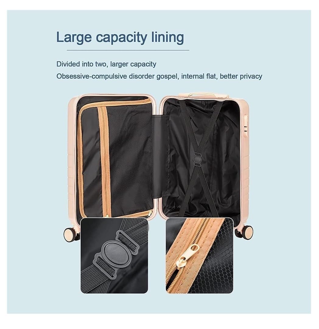 Zestaw walizek podróżnych, bagaż kabinowy bagaż walizka zestaw sztuk Carry On ABS + PC Spinner Trolley, trwała torba podróżna na bagaż podróżny (kolor: biały, rozmiar: 24+35.6 cm)