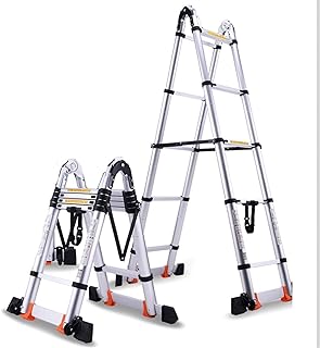 Telescoping Ladders 330 Lb Large Loading Capacity Telescoping Ladder Extension 24 FT Aluminum Foldable Industrial Compact Loft Ladder for Household Daily Extension Ladders (Size : 11ft) Yearn for