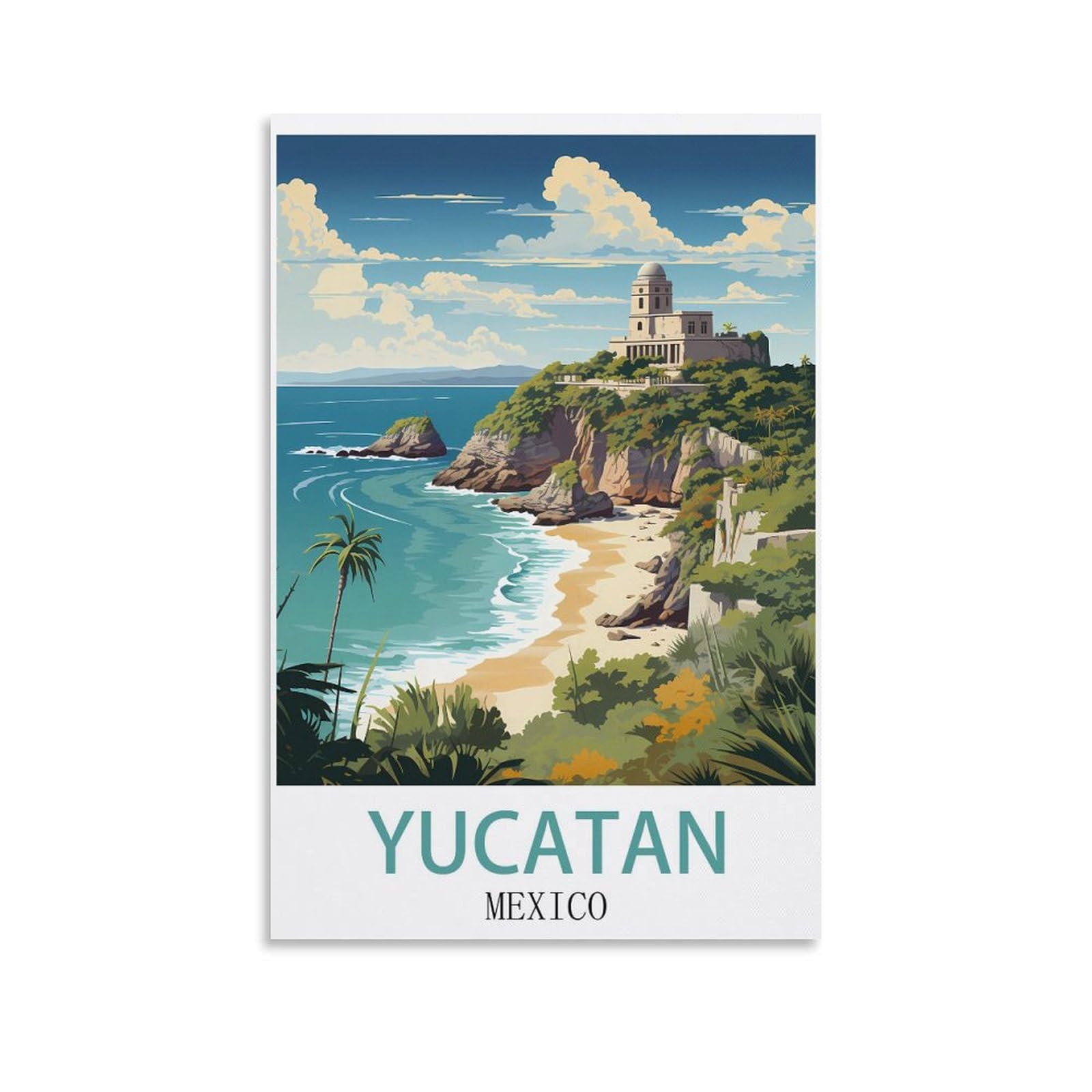 EZMLFA 5D Diamond Art Kits for Beginner,Yucatan Mexico Kits for Adults and Kids, Full Drill Round Rhinestone Paint with Diamonds,DIY 5D Diamond Art 50x60cm