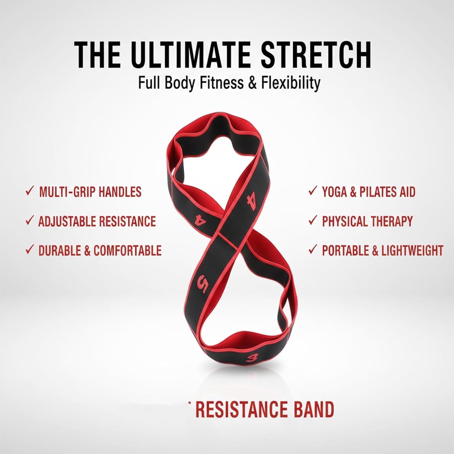 Fitness Resistance Bands with Handles, Fitness Resistance Band for Stretching and Yoga, Adjustable Bands for Full Body Stretching Shaping