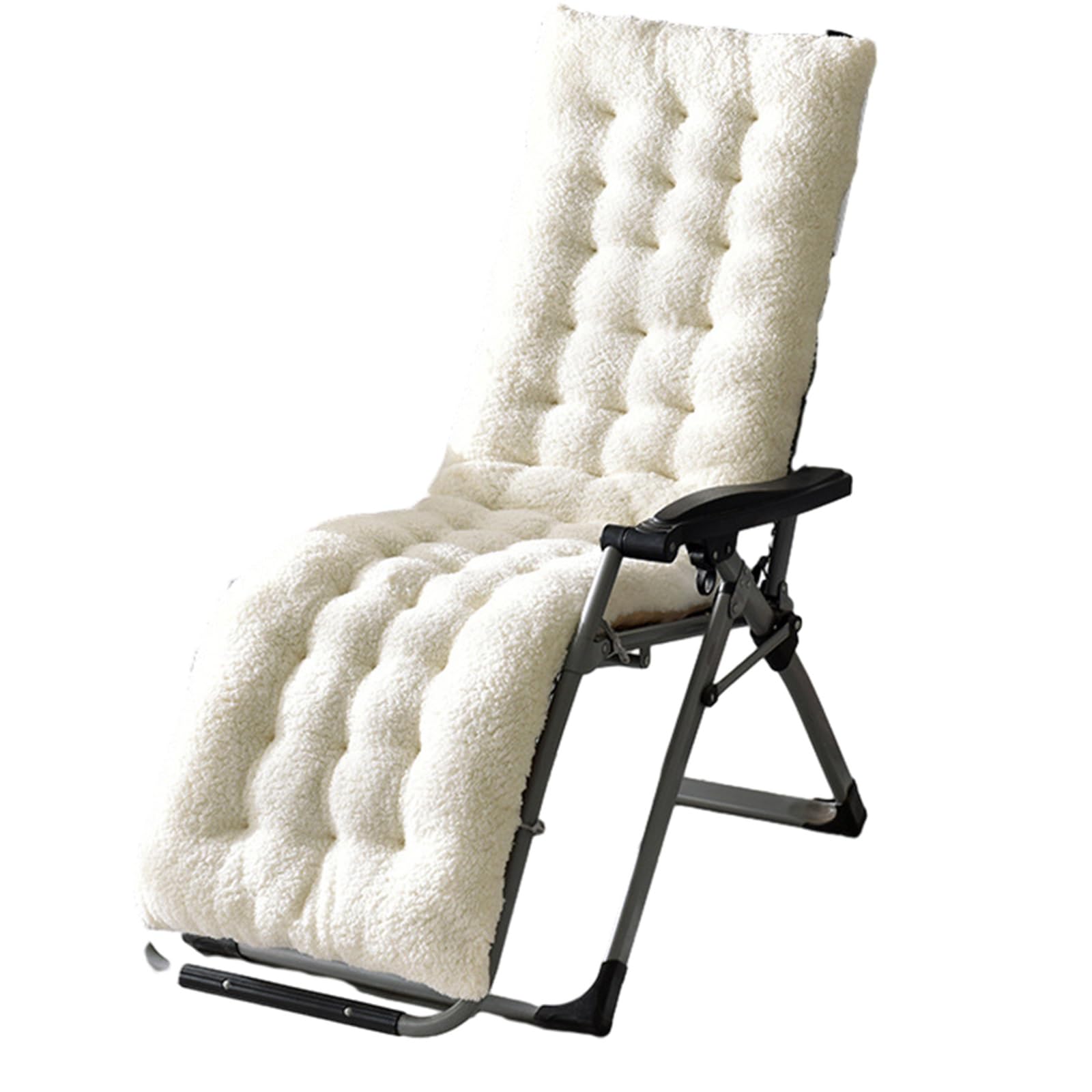 Coussin pour chaise longue de luxe blanc 160 x 50 x 12 cm rembourré