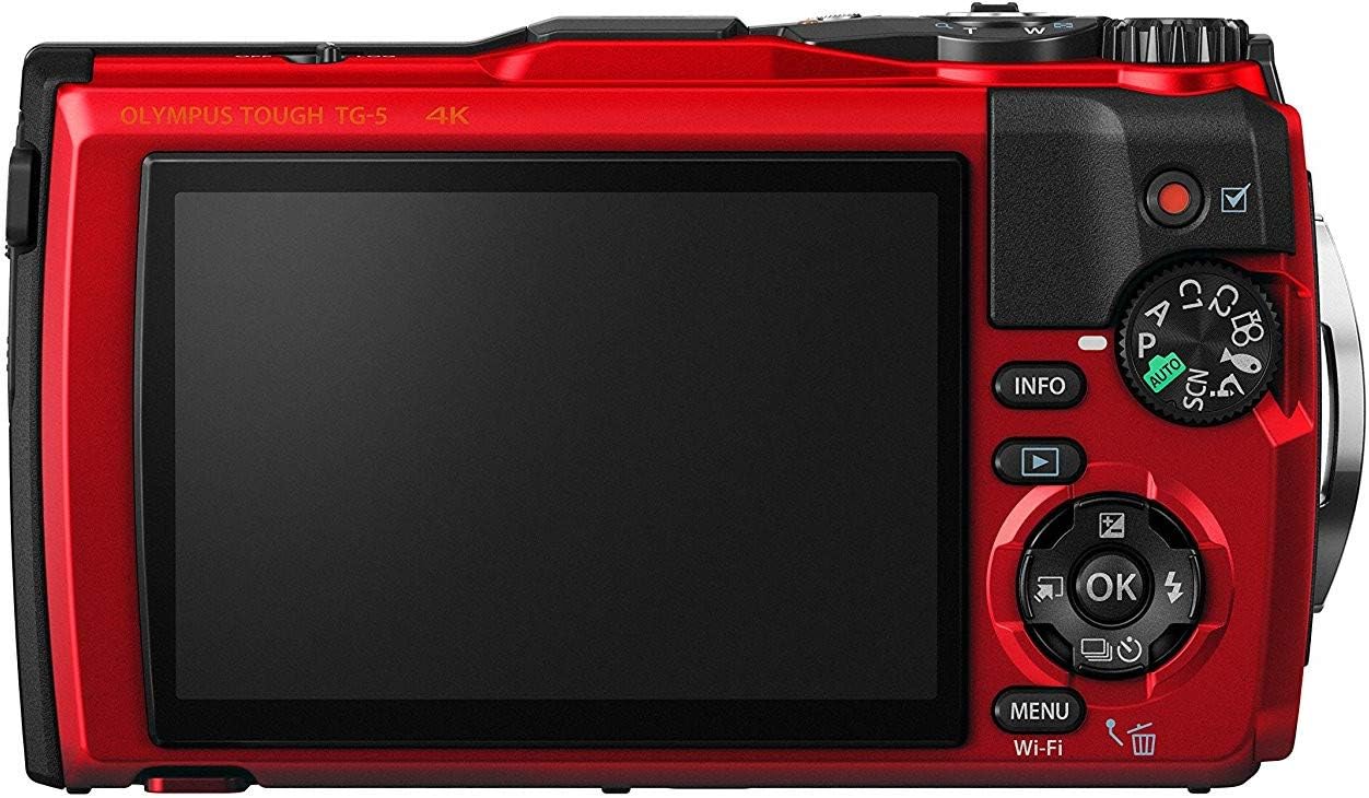 OM SYSTEM Olympus TG-5 Waterproof Camera with 3-Inch LCD, Red