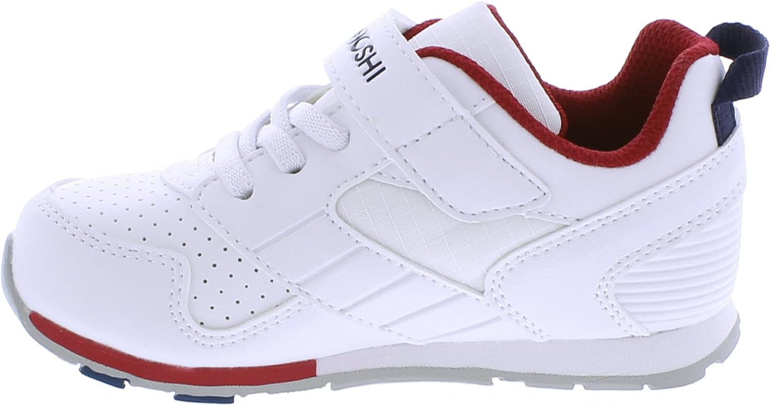 TSUKIHOSHI Racer Kids Shoes - Strap-Closure Machine-Washable Kids and Toddler Shoes with Wide Toe Box & Slip-Resistant, Non-Marking Outsoles, White/Navy - 9 Toddler (1-4 Years) - Image 5