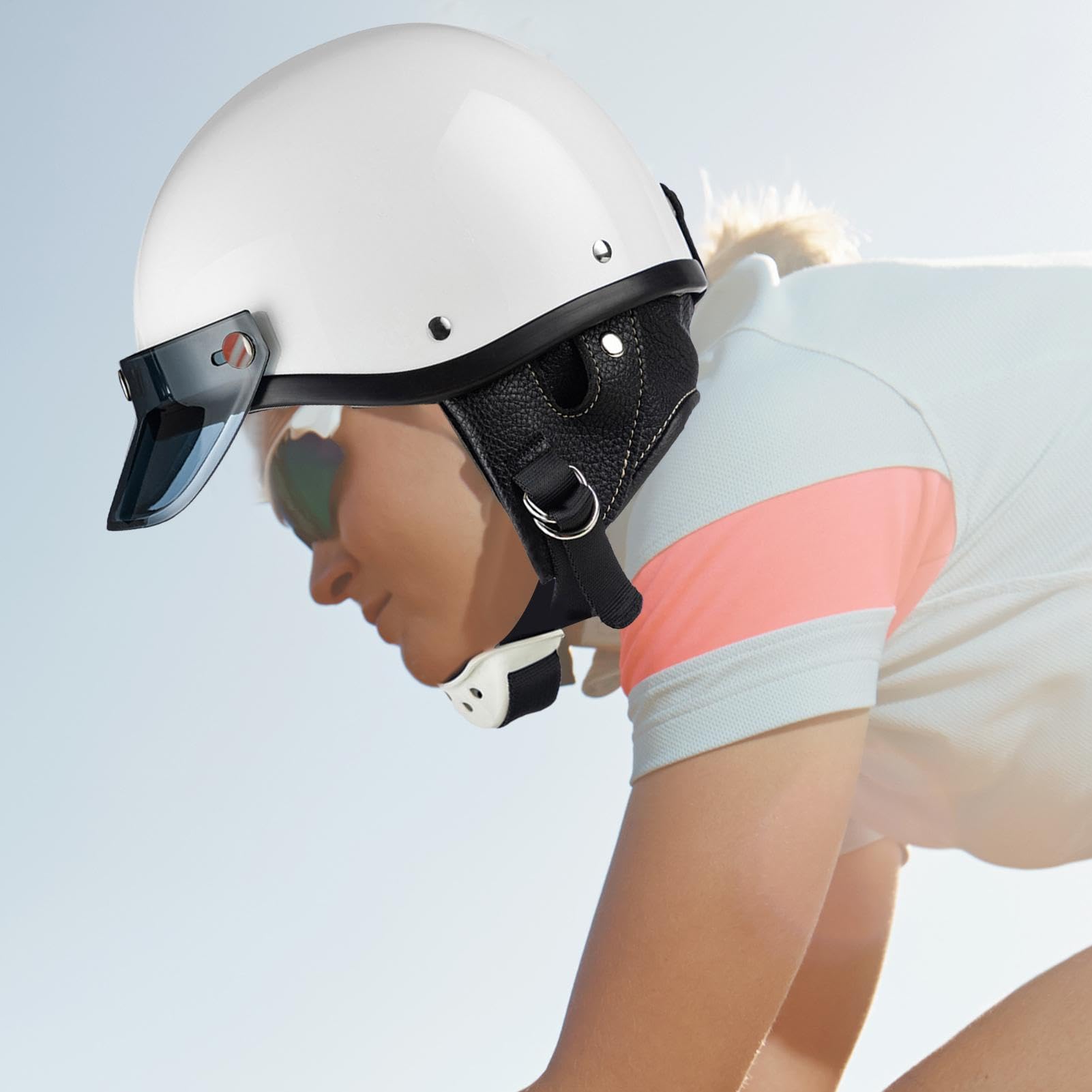 Casque Moto pour La Conduite Boucle À Dégagement Rapide Casque De Sport