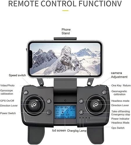 Miniatura 6 de Dron con cámara 6K HD FPV Live Video 2 Baterías RC Quadcopter Helicóptero para niños y adultos Control de gravedad Altitud Hold Modo sin cabeza