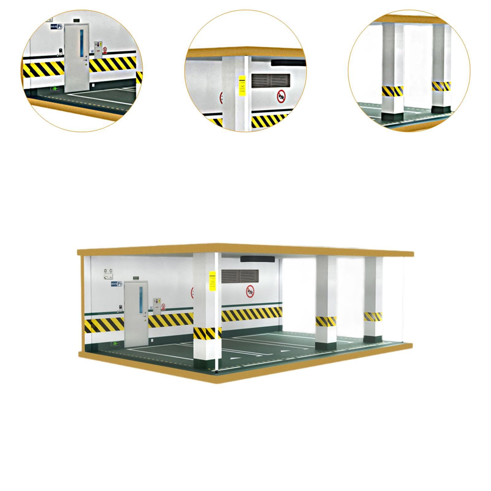 Sharplace Vitrina para Garaje Coches a Escala 1/24 con luz, con Espacio Almacenamiento y Gran Durabilidad. Modelo Garaje con Cubierta