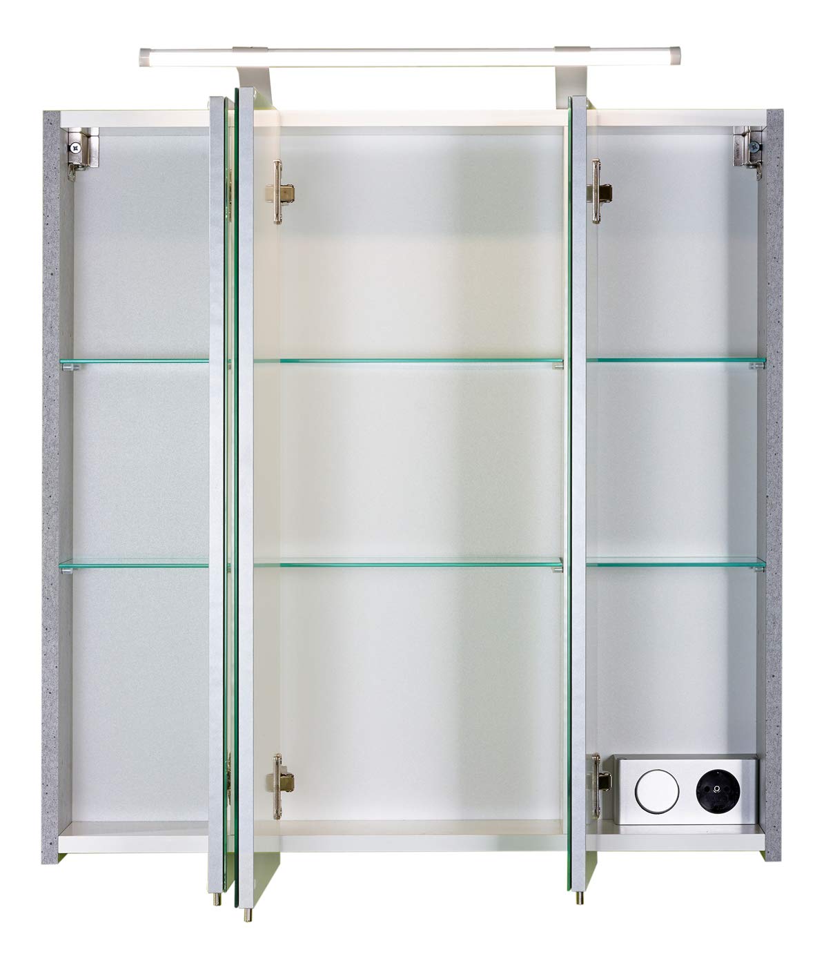 Schildmeyer 127398 Spiegelschrank, 70 x75 x 16 cm, steingrau