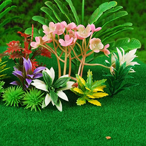 Baenrcy 100Pcs 1.57Inch Mixed Color Mini Trees Model Train Scenery Architecture Flower Model Scenery With No Stands #TOP2