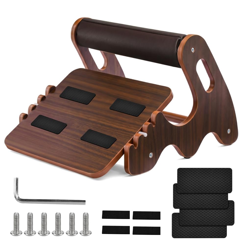 Poggiapiedi Sotto La Scrivania, Poggiapiede da Scrivania in Legno Sgabello Poggiapiedi Regolabile con 4 Opzioni di Altezza Antiscivolo Poggiapiedi Scrivania Ergonomica per Casa, Ufficio