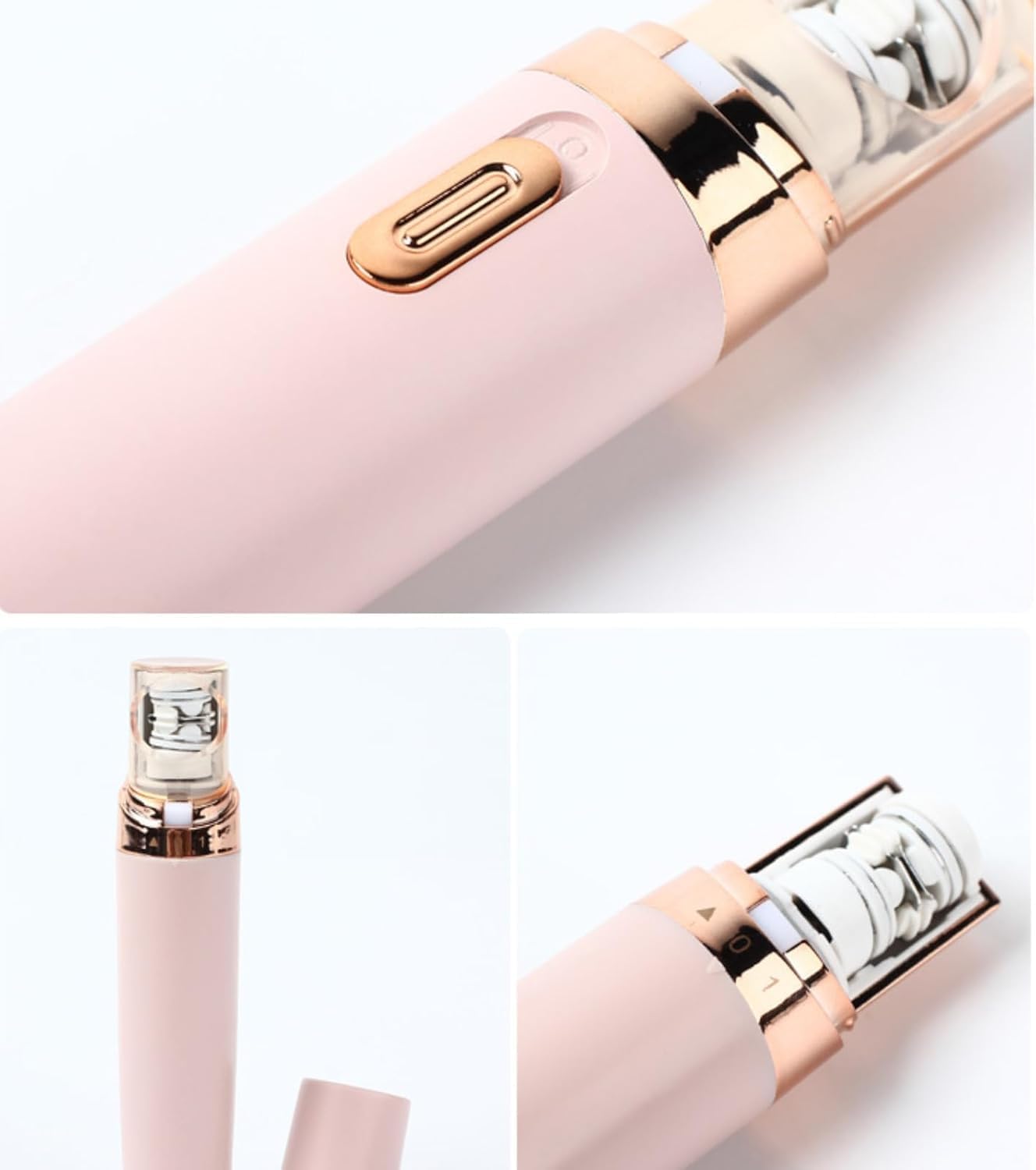 Epilsmooth Épilateur Visage 2026 Nouveau Electrique Femme USB Rechargeable Lumière LED Intégrée Rose