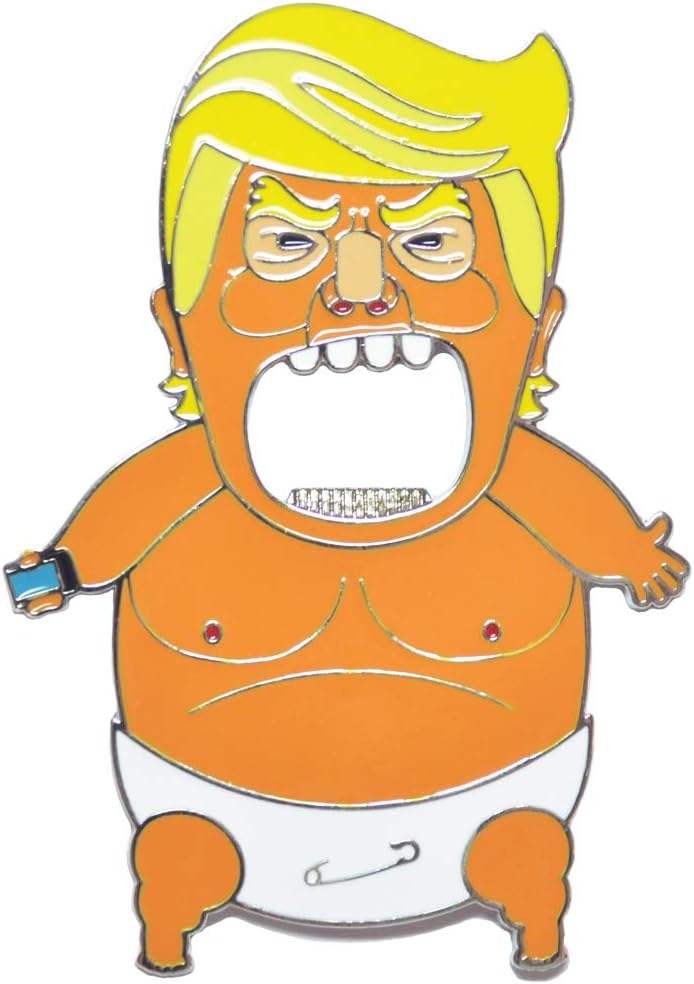 Donald Trump Gag Gifts 2024 Funny Donald Trump Baby Balloon Shaped Magnetic Bottle Opener Fridge Magnets Sticker