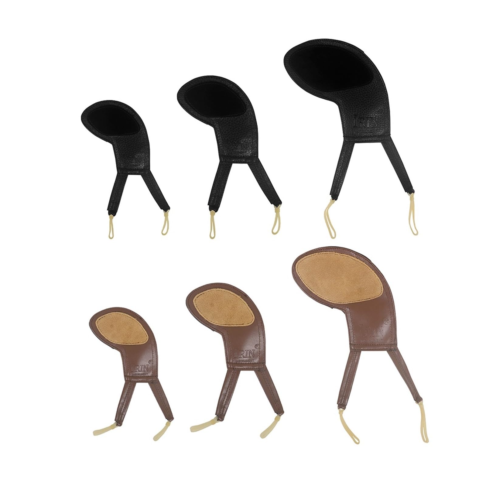 Mentonera para violín Almohadilla de descanso for la barbilla violín hombreras cuero suave for 4/4 3/4 /1/2 1/4 1/8 1/16 accesorios instrumento cuerda(Brown 1-2 1-4)