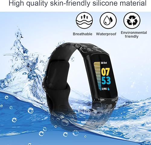 Miniatura 3 de honecumi Correa de repuesto para Fitbit Charge 6 para mujeresFitbit Charge 5, correa de reloj deportivo de silicona suave para Charge 6Charge 5 para