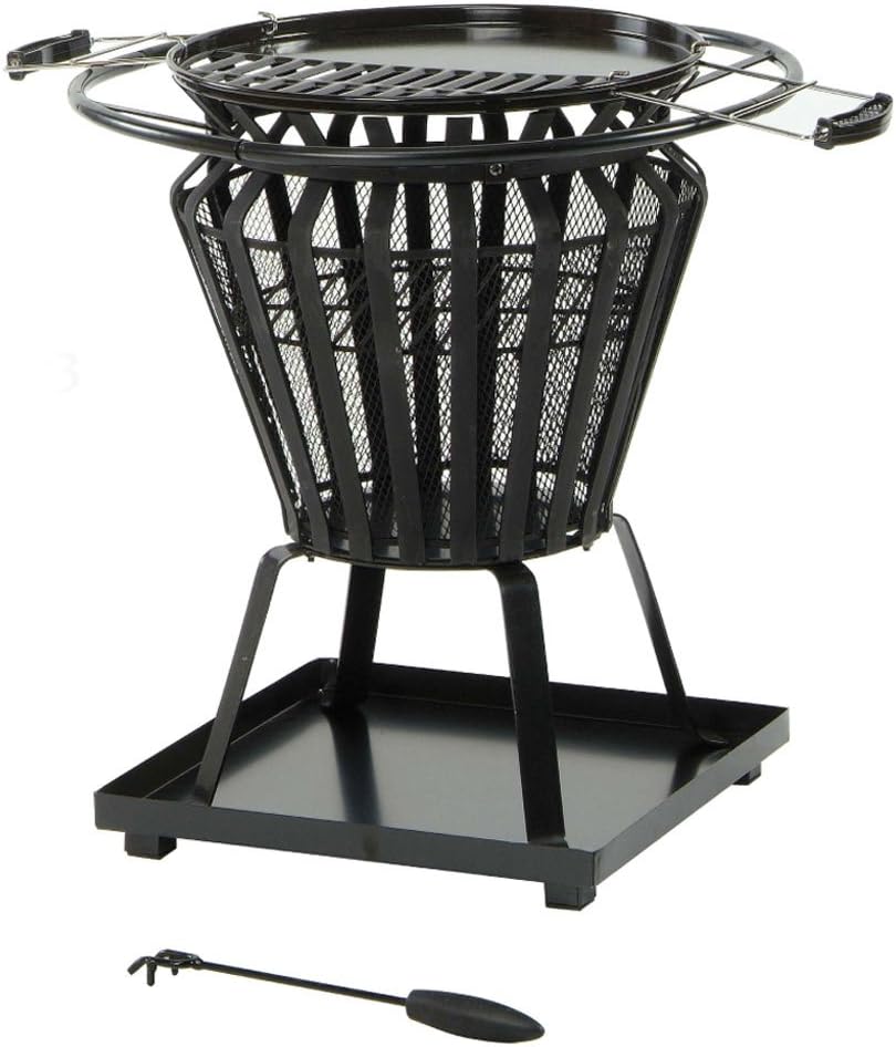 Signa Round Fire Pit with Removable BBQ Grill Plate