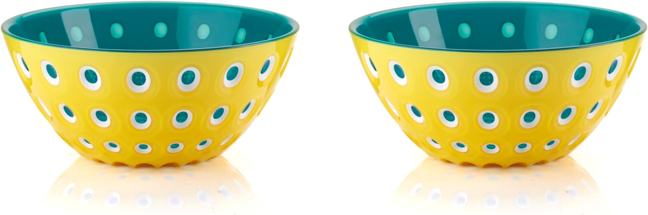 Le Murrine 4.7" Bowl (Set of 2) - Yellow & Blue - 3 Color Technology, Chip Resistant & Unbreakable, Reusable, BPA-Free, Cereal, Soup, Fruits - Mixing Bowl for Kitchen Ingredients
