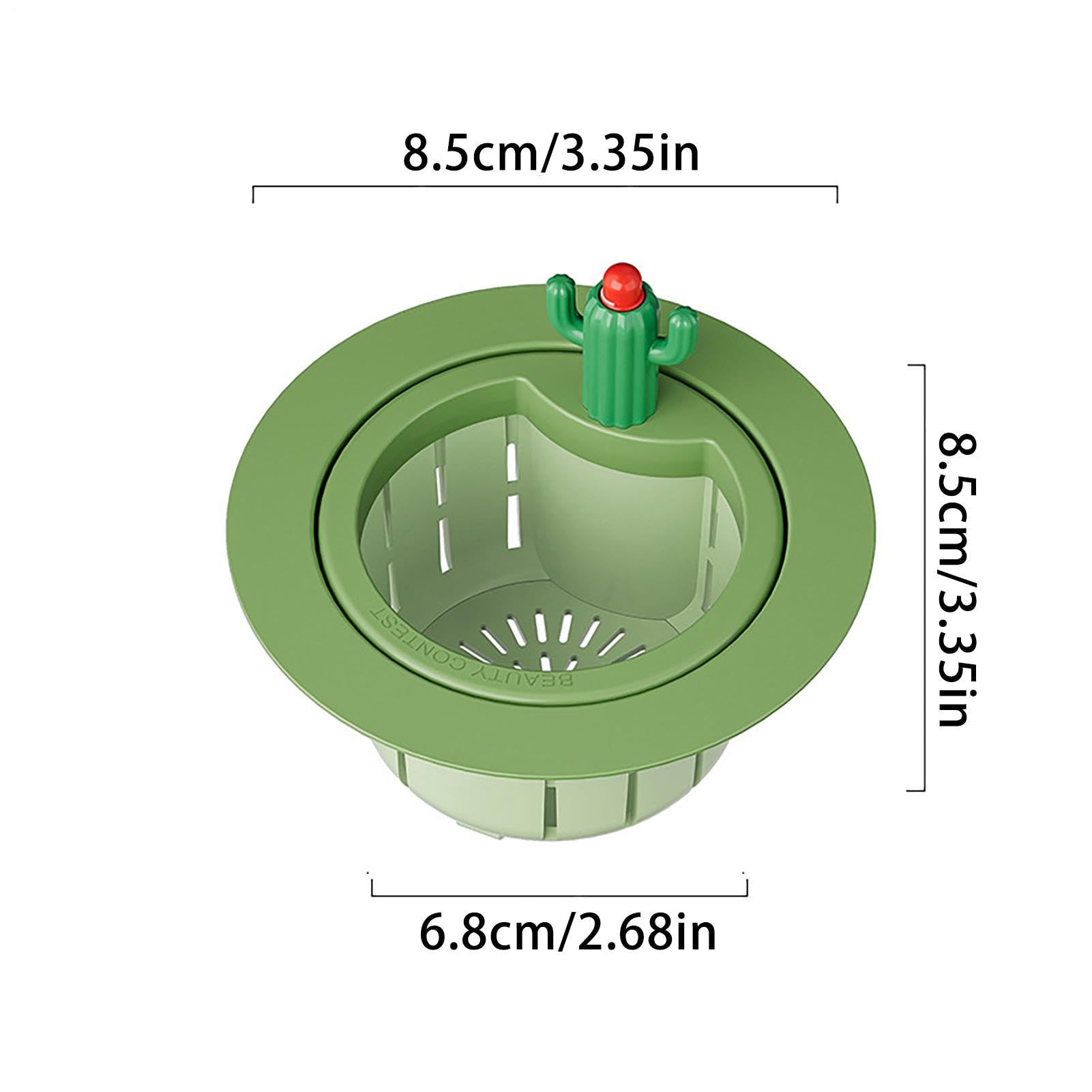 Filtre Évier Cuisine Cactus, Crépine Évier Anti-Obstruction avec Vidange Automatique, BouchonÉvier Design Universel en ABS, Panier Filtre Résidus Alimentaires pourÉvier et Égout