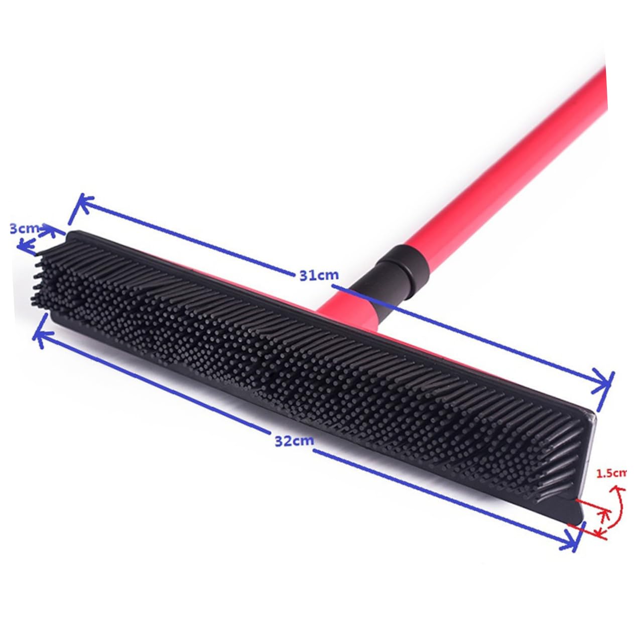 IWOWHERO Pet Hair Removal Broom Sweeper for Carpet Dog Hair Cleaning Broom Window Scraper Long Handle Mop